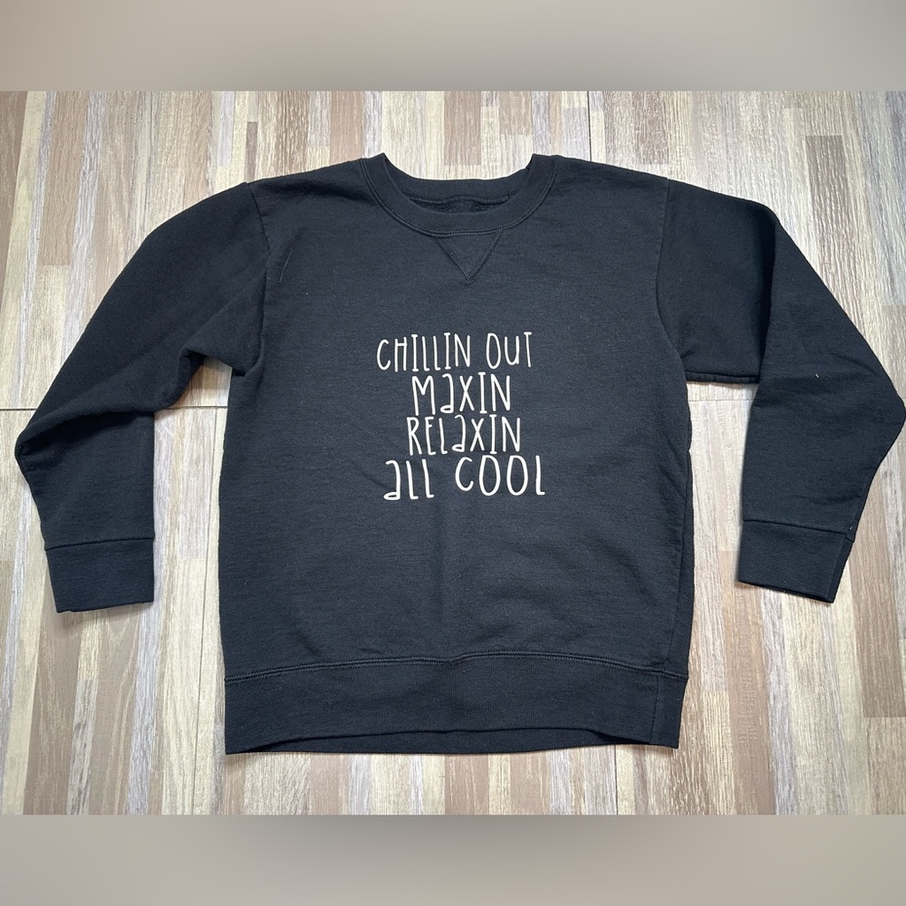 Kids Black Sweatshirt, Fresh Prince Vibes, Size Youth Small